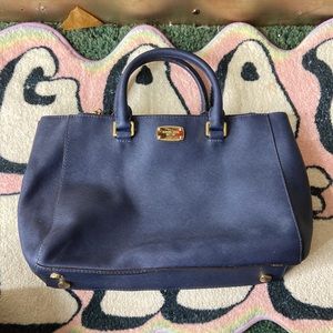 Michael kors blue saffiano tote bag
